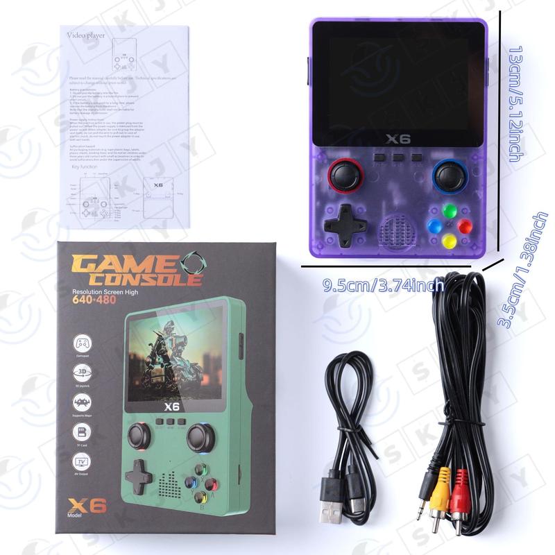 Retro Game Console with 32G Built-in 10000+ Games, 3.5 inch IPS OCA Full Fit Color Screen Handheld Game Console, Portable Gaming Console, Game Peripherals