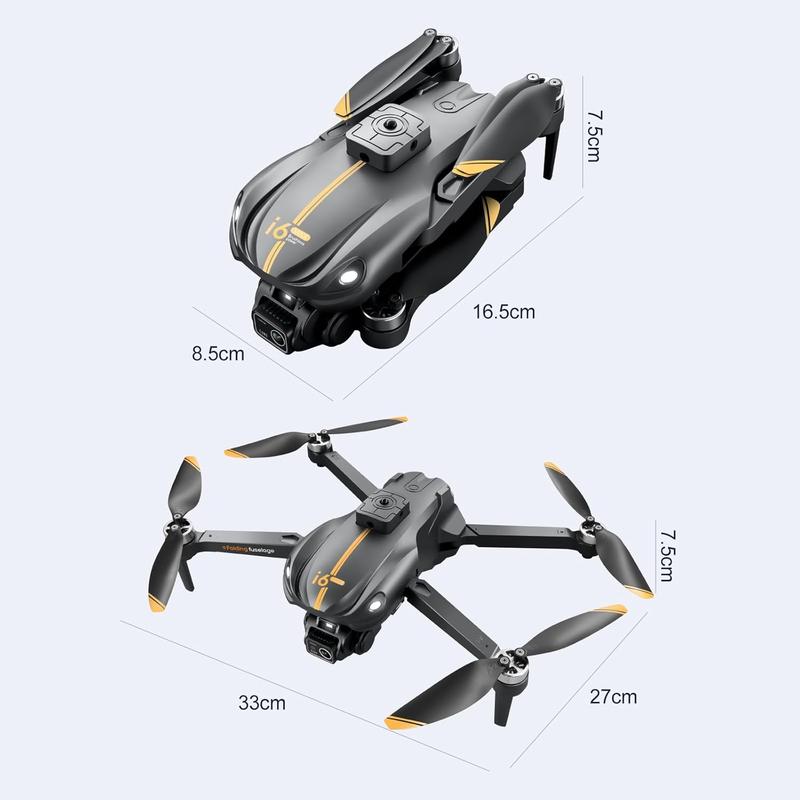 CJCmall Drone with Camera 1080P HD, FPV Camera Drone for Kids, 150° Adjustable Lens Foldable RC Quadcopter, Brushless Motors, Night Vision, Shock Absorbing, Obstacle Avoidance, One Key Take Off, 3 Batteries (Black)