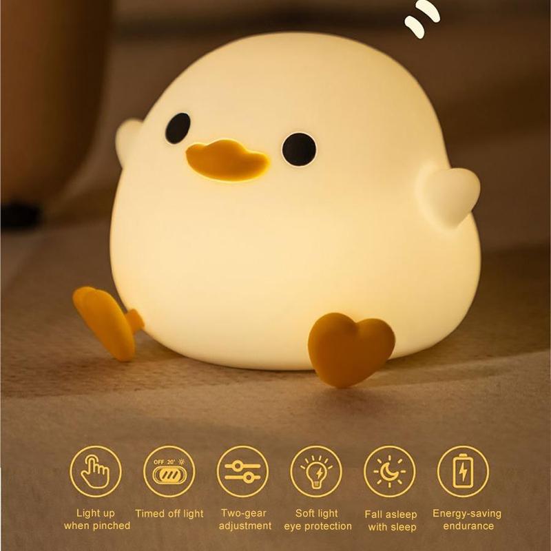 Cute Duck Design Table LED Lights for Bedroom, USB Rechargeable LED Light with Soft Light, Dimming Timer Decorative Lamp, Cozy Lighting, Creative Night Light For Home Bedroom Living Room