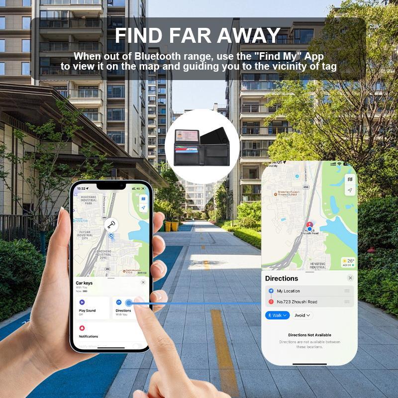 RSH wireless charging smart location card, compatible with Apple Find My (iOS only), wallet tracker, key finder, phone finder,Smart Tag，backpack, suitcase, pet, IP67 waterproof, ultra-thin 0.09in.