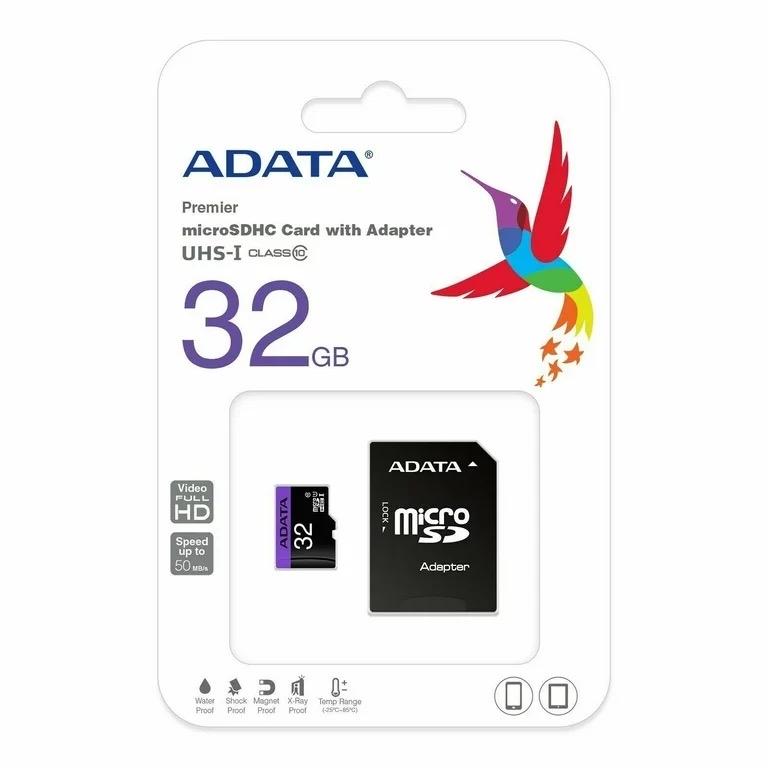 32GB Micro SD Memory Card with Adapter for Smartphone and Camera Accessories, cellphone Extra Memory Storage Waterproof Durable