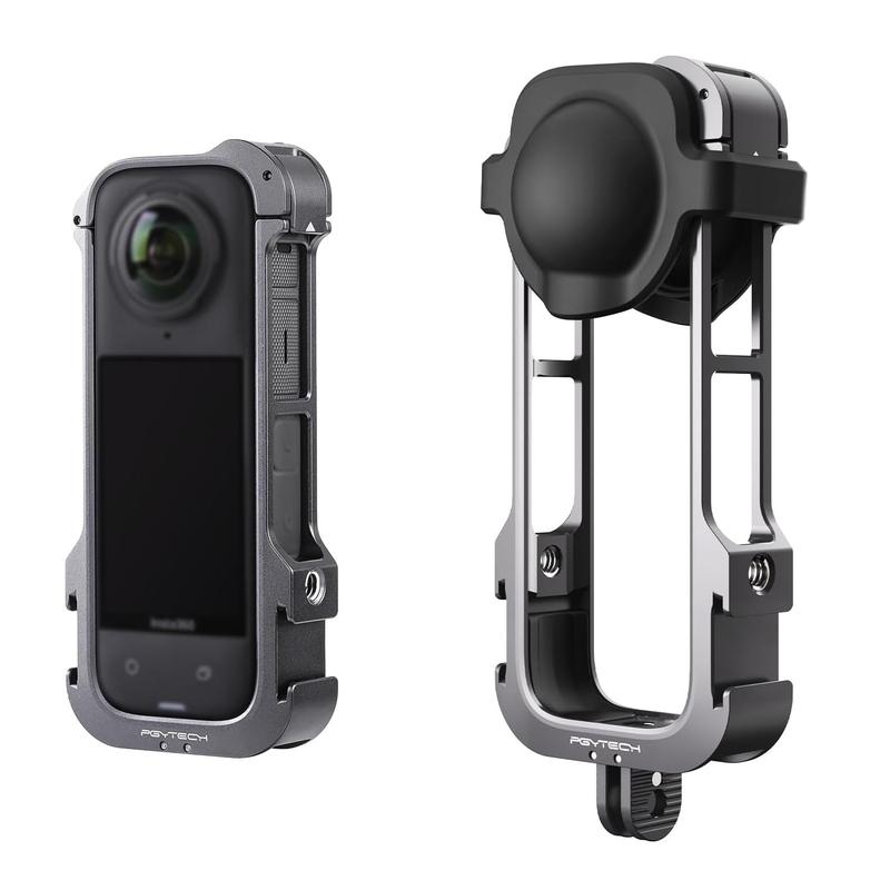 PGYTECH Camera Cage for Insta360 X4 Aluminum Protective Case with Silicone Lens Cover Action Camera Accessories