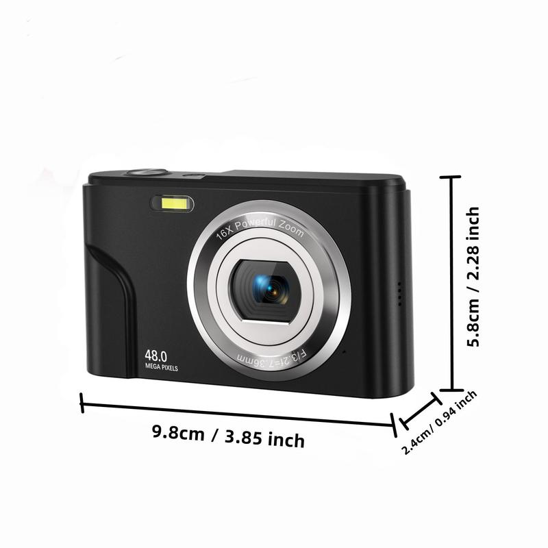 Portable Auto Focus Digital Camera, 48MP High Definition Digital Cameras with 16X+32G TF Card & Charging Cable & Operating Manual, Compact Digital Camera for Summer Travel, Outdoor, Daily Use, Mini Camera, Stocking Fillers Gift