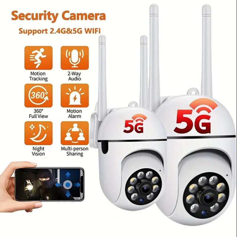 2.4GHz & 5GHz Wireless Security Camera, USB Powered 360° Surveillance Camera with Human Tracking & Infrared Night Vision, 24H Loop Video Security Smart Camera