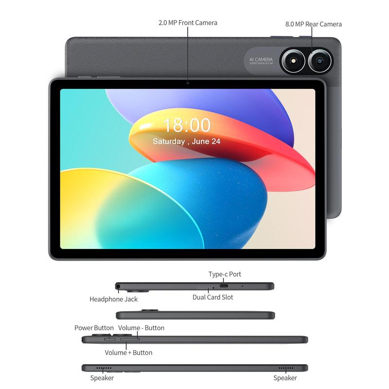 VASOUN 11 Inch Tablet with Keyboard Mouse Set, Android 14 Tablet with 8 Core Processor, 8GB RAM 128GB ROM Dual Camera Tablet for Home Office