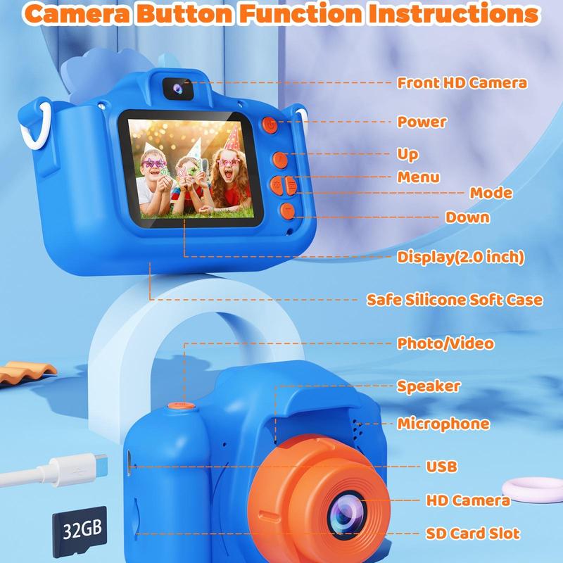 Camera Toy Cute Camera With Silicone Protective Case  Multiple Filter Modes High-Definition Shooting Birthday Gift Selfie interactive toy Interactive