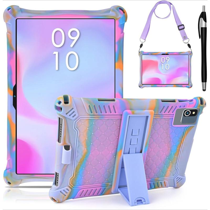 10.1 inch Silicone Tablet Case with Stylus Pen & Shoulder Strap, Moderness 10.1