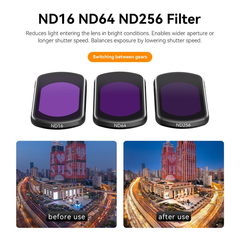 TELESIN Compatible Accessories for DJI Pocket 3: Magnetic ND Filters and CPL Filter Set