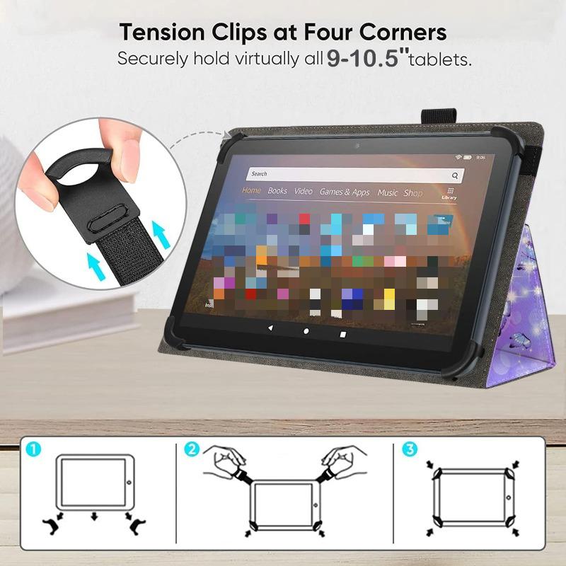 Universal 10 10.1 Inch Android Tablet Case,Slim Folding Stand Cover for All 9