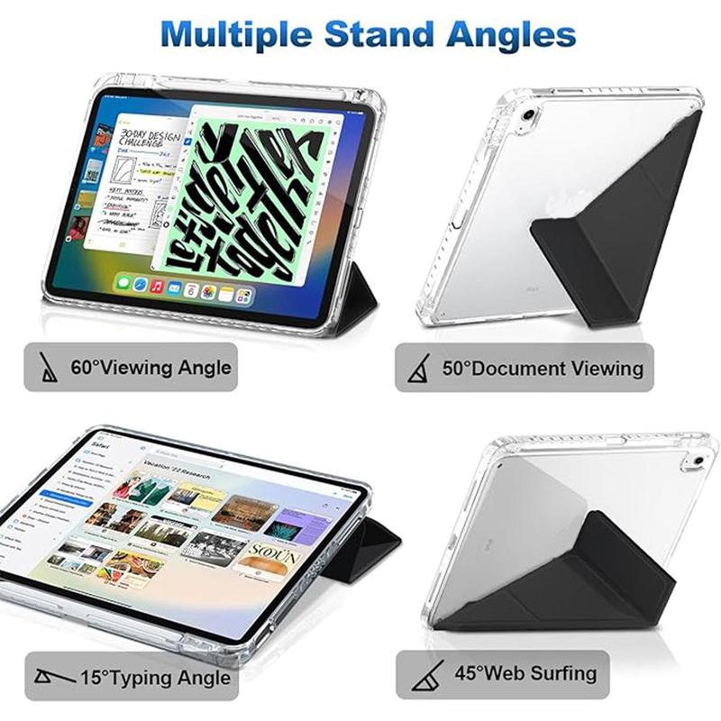 Tablet Case with Pencil Holder, 1 Count Tablet Protective Cover Built-in Smart Stand Function, 360° Drop-proof & Shock-proof Tablet Cover for iPad 10th 10.9 Inch