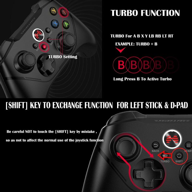 BEITONG Asura 2 Pro PC Gaming Controllers 2.4G Wireless Dual Vibrate Gamepad Joystick For Windows 7 8 10 11,Android TV,Steam,Simulater,Advanced M Buttons Hall Effect Trigger