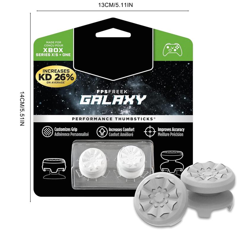 Gaming Console FPS Freek Galaxy White for Xbox One and Xbox Series X Controller | Performance Thumbsticks | 1 High-Rise, 1 Mid-Rise | White  Grip Accessories