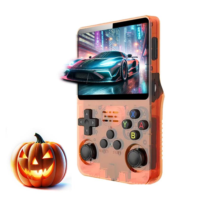 R36S Retro Handheld Game Player,NEW COMING Limited to 200 units,Halloween Special orange,Linux System 3.5 Inch Screen Retro Classic Handheld Gaming Player Video Game Consoles Protection Protection