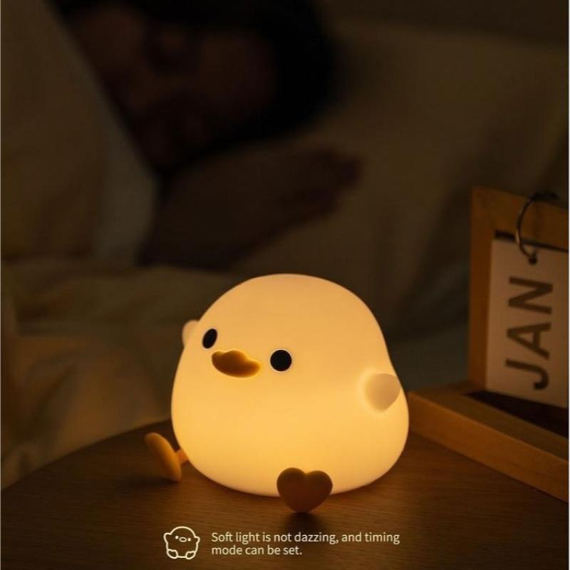 Cute Duck Design Table LED Lights for Bedroom, USB Rechargeable LED Light with Soft Light, Dimming Timer Decorative Lamp, Cozy Lighting, Creative Night Light For Home Bedroom Living Room