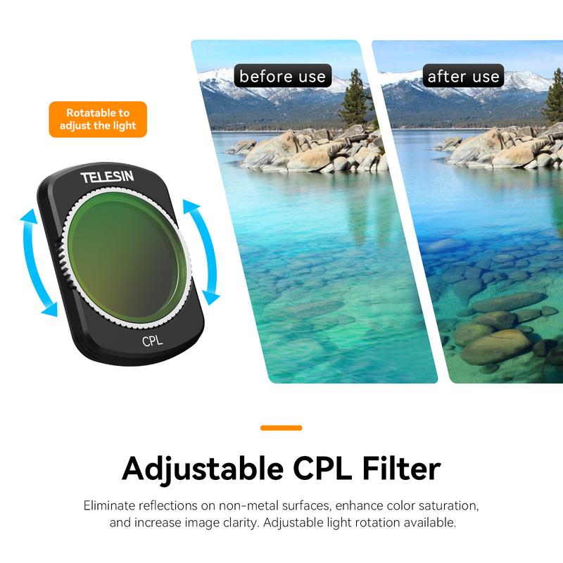 TELESIN Compatible Accessories for DJI Pocket 3: Magnetic ND Filters and CPL Filter Set