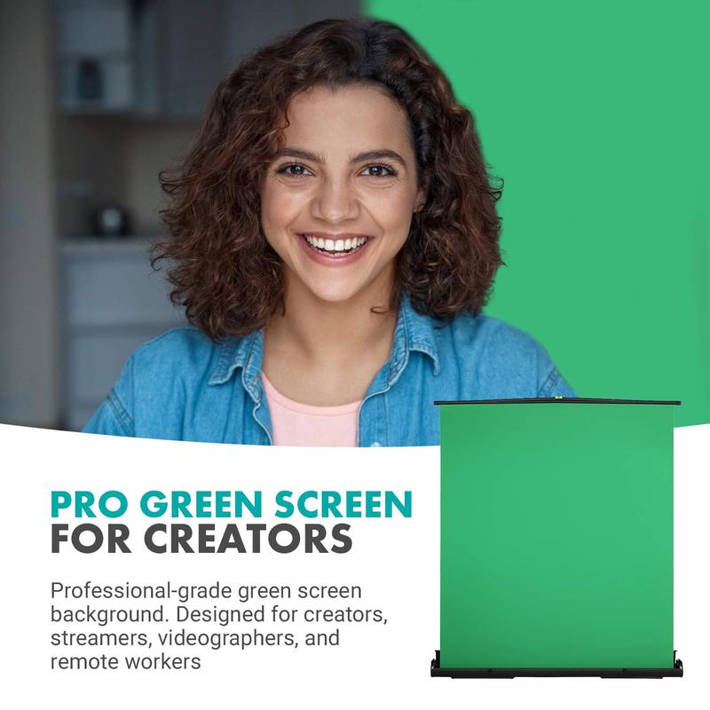 Movo - Professional Chroma Key Green Screen | Collapsible and Wrinkle-Free Background with Stand | Portable Studio Setup