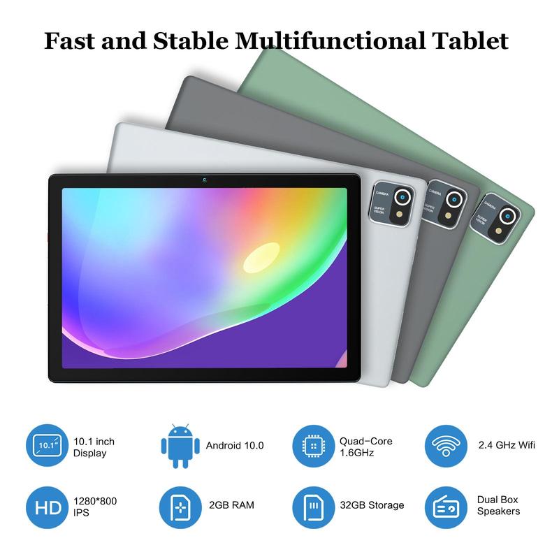 Aeezo Tablet 10 inch Android 13 Quad Core 64GB 5000mAh Battery Dual Camera 1280x800 HD IPS Touchscreen Tablet