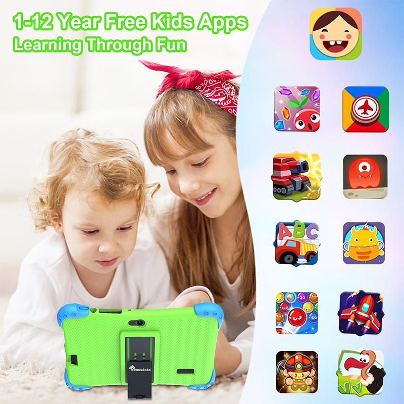  7 inch Tablet for Kids 32GB ROM Android 12.0 Toddler Tablet with Bluetooth, WiFi, GMS,Dual Camera, Shockproof Case, Educational, Games kids  tablet Multifunction Android Eye Care Android Tablet  Educational Android Tablet with Parental Lock