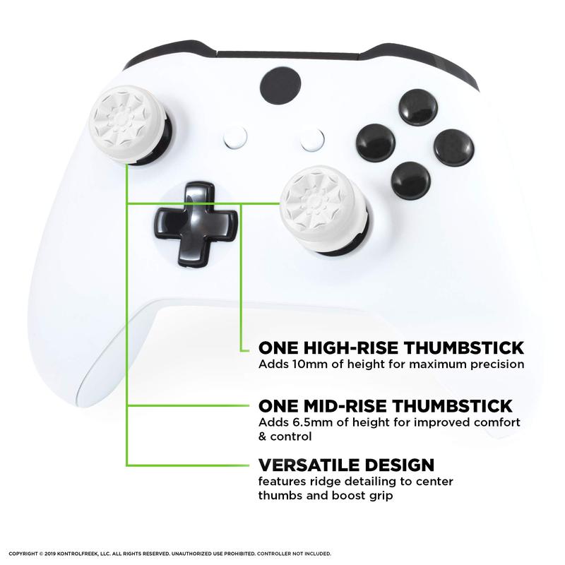 Gaming Console FPS Freek Galaxy White for Xbox One and Xbox Series X Controller | Performance Thumbsticks | 1 High-Rise, 1 Mid-Rise | White  Grip Accessories