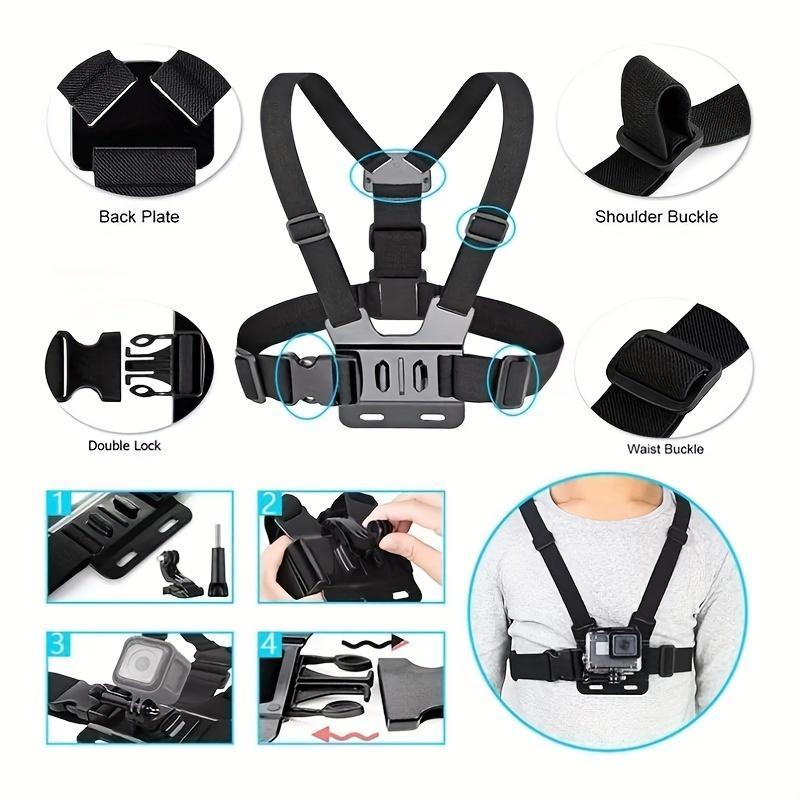 Sports Camera Set, 1 Set Universal Phone Holder Mount with Accessories, Durable ABS Structure Camera Accessories for Outdoor Enthusiasts