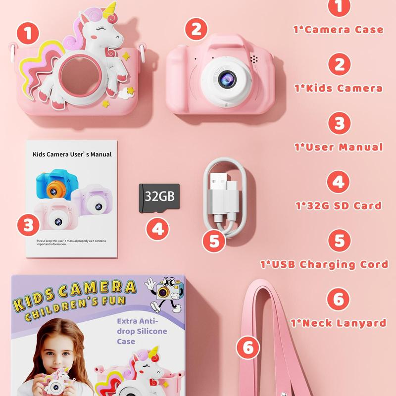 Camera Toy Cute Camera With Silicone Protective Case  Multiple Filter Modes High-Definition Shooting Birthday Gift Selfie interactive toy Interactive