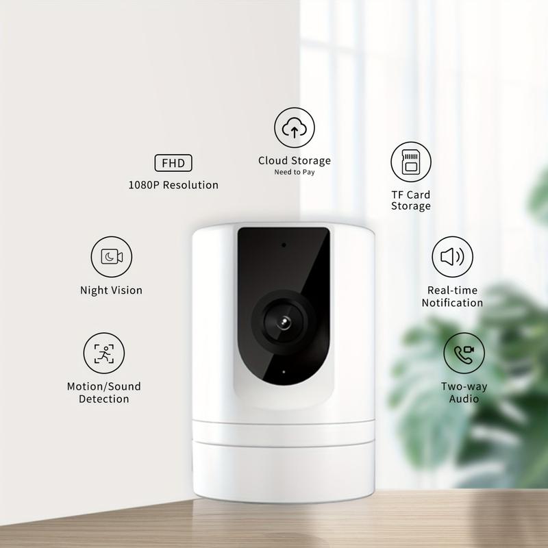 Indoor Security Camera, Ease Life APP, 1080P Foldable Camera For Home, Flexible Installation, Motion Detection, 2-Way Audio, IR Night Vision Speaker