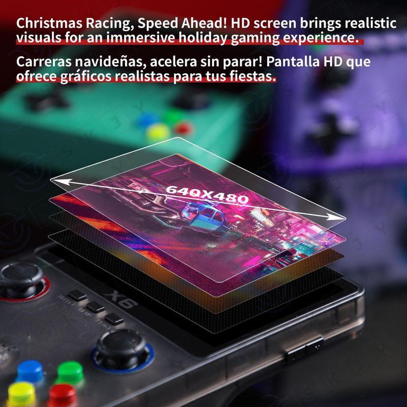 Retro Game Console with 32G Built-in 10000+ Games, 3.5 inch IPS OCA Full Fit Color Screen Handheld Game Console, Portable Gaming Console, Game Peripherals