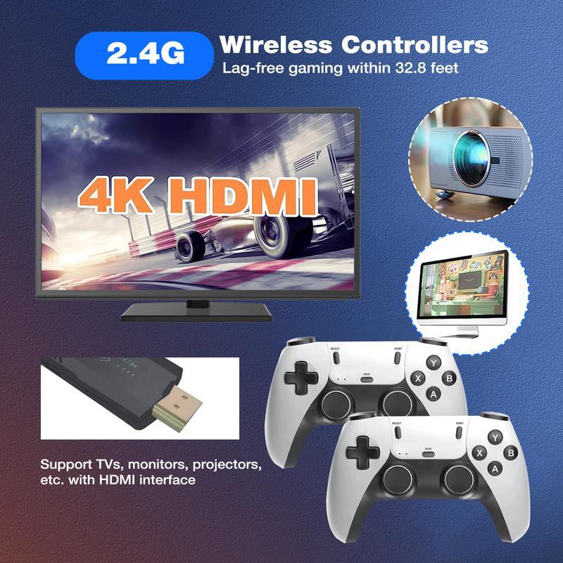 2024 New M15 128G Retro Game Stick- Retro Play Game Stick,Nostalgia Stick Game,40+ Classic Emulators,4K HDMI Output,Plug and Play Video Game Stick Built in 40000+ Games with 2.4G Wireless Controllers(128G),Back to school gift