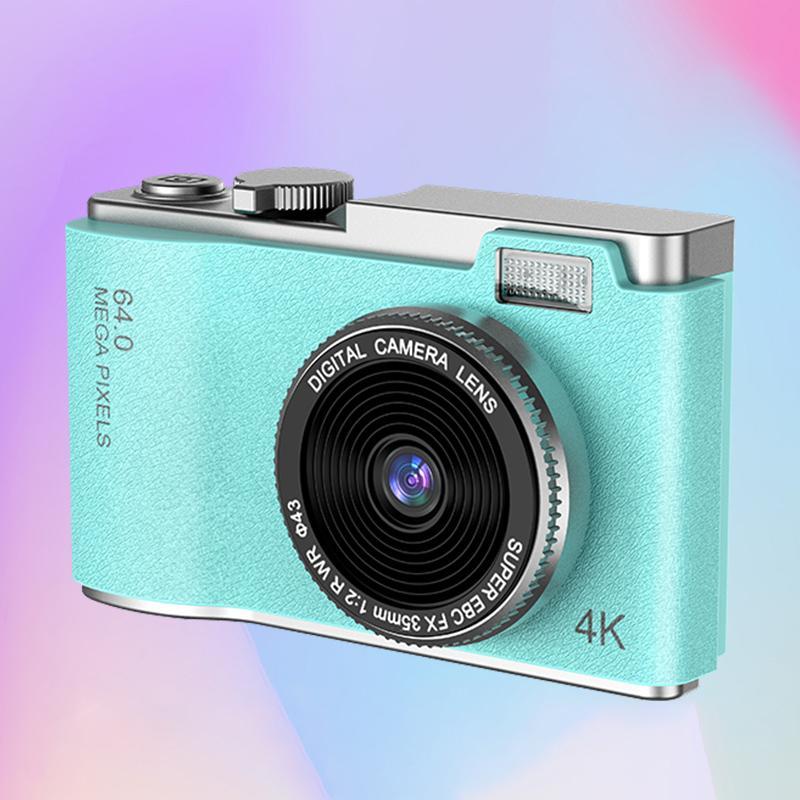 Portable 4K Digital Camera, 2.4 Inch Screen Video Camera, Universal Mini Point & Shoot Camera for Boys and Girls, CCD Camera for Travel & Photography