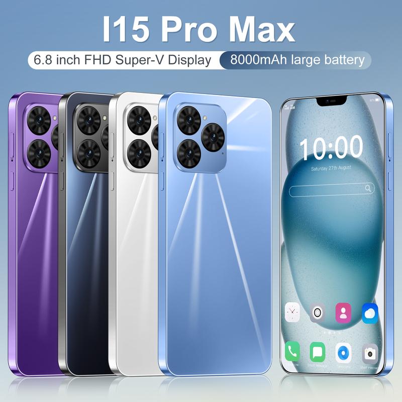 QEK(Limited time promotion) i15 Pro Max Super Phone 6.2-inch HD Screen Smartphone 5G Dual Card 1+16 5G Dual Card Celulares Android Unlock 108MP 6800mAh Large Battery as a Perfect Gift!