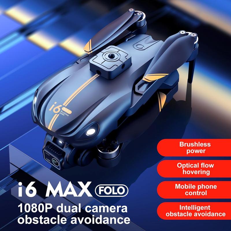 CJCmall Drone with Camera 1080P HD, FPV Camera Drone for Kids, 150° Adjustable Lens Foldable RC Quadcopter, Brushless Motors, Night Vision, Shock Absorbing, Obstacle Avoidance, One Key Take Off, 3 Batteries (Black)