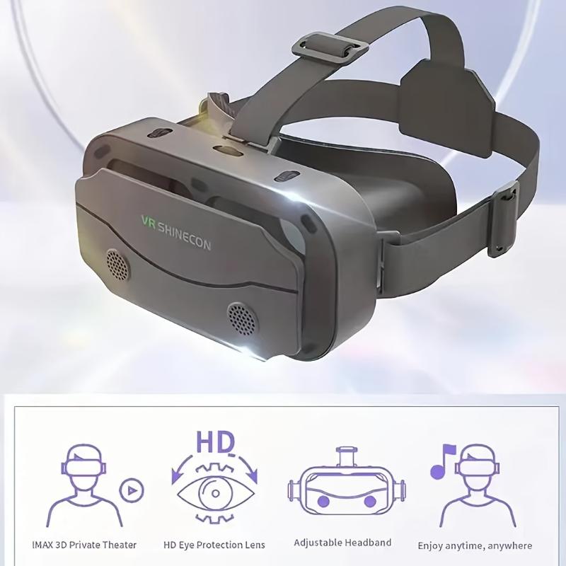 Adjustable VR Headset for Smartphones - Lightweight, Portable 3D Gaming Glasses with Compatibility Wearable Game