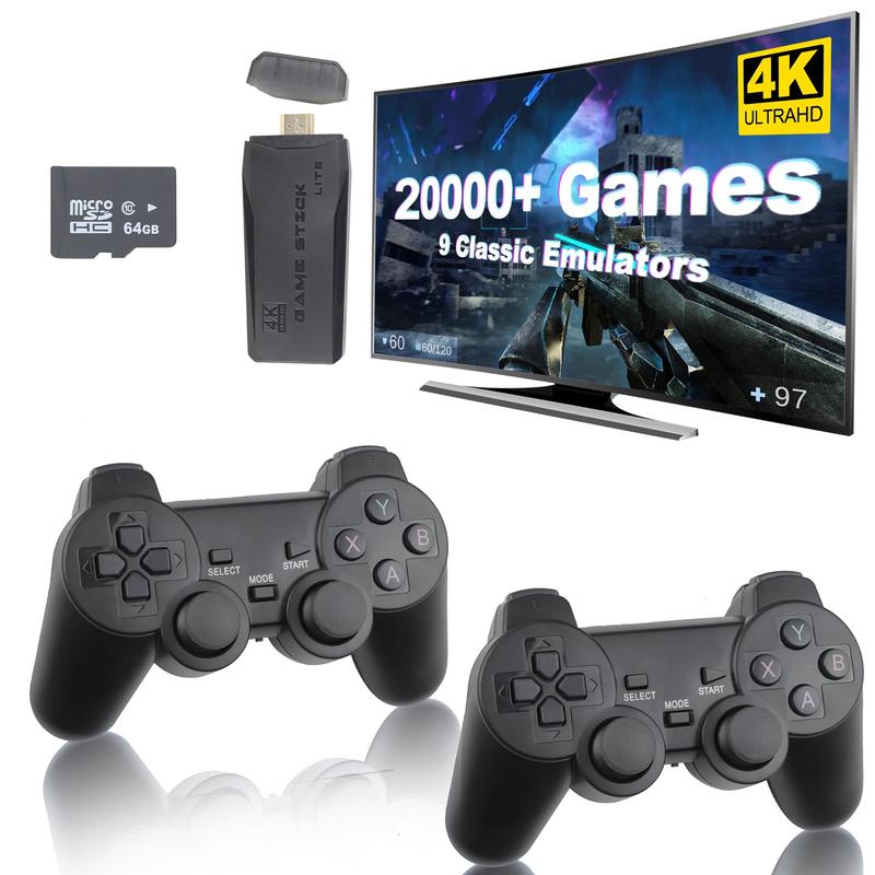 M8 Retro Stick - 9 built-in emulators, 4K output and 2.4GHz TV plug and play wireless controller, Bluetooth remote , Christmas gift Console Cable