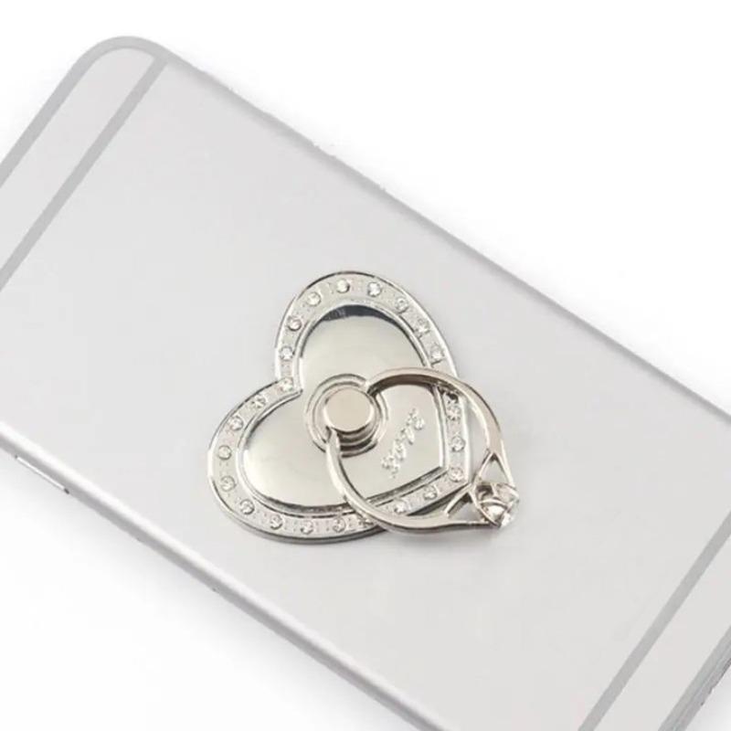 Creative Heart Shaped Phone Ring Holder, 360 Degree Rotatable Phone Back Finger Ring Holder, Universal Phone Holder Stand for iPhone Samsung Galaxy