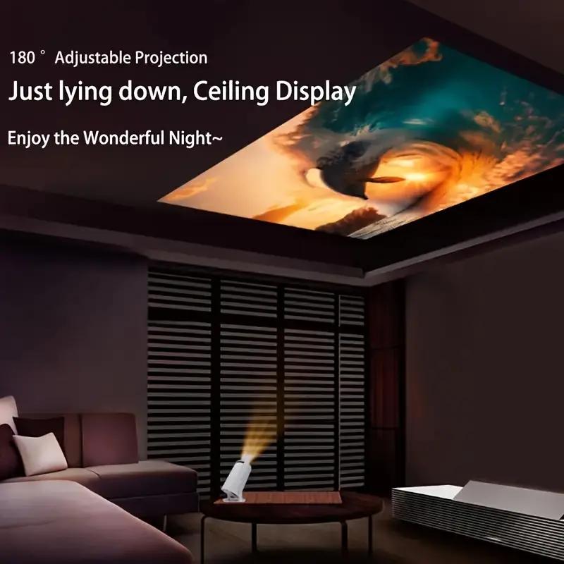 Mini Portable Projector, 4K 1080P Full HD Supported,Auto Keystone, WiFi5+Bluetooth 5.0,180°Rotatable Outdoor Projector,Built-in Android 13.0 OS built-in audio home use