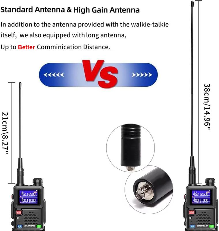 Authentic Genuine BAOFENG BF-771 15.6-Inch Whip VHF UHF (144 430Mhz) Antenna SMA-Female for  BaoFeng Baofeng UV-5R(All),BF-F8HP, BF-F8TD,UV-82(All) BF-888S UV-10R BF-H6 H7 TP-8Plus UV-K5 Kenwood Two Way Radio