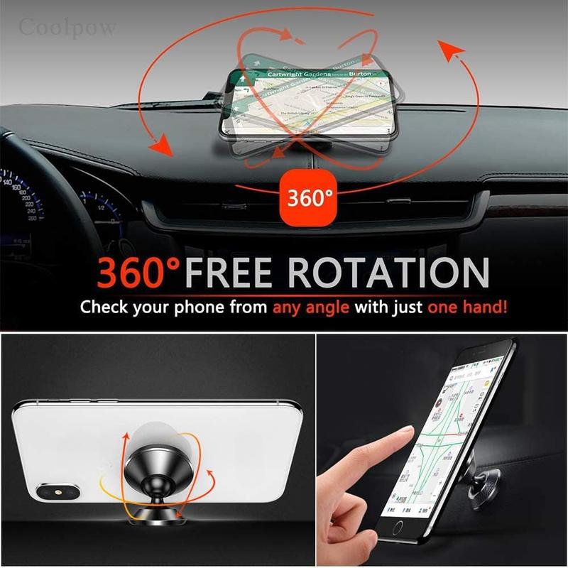 Magnetic Phone Holder for car, [Strong Magnet] Magnetic Phone Mount for Car [4 Plate] Magnetic car Phone Holder Mount for Cell Phone [360° Rotation] Phone Holders for Your Car Magnetic Accessories Smartphone