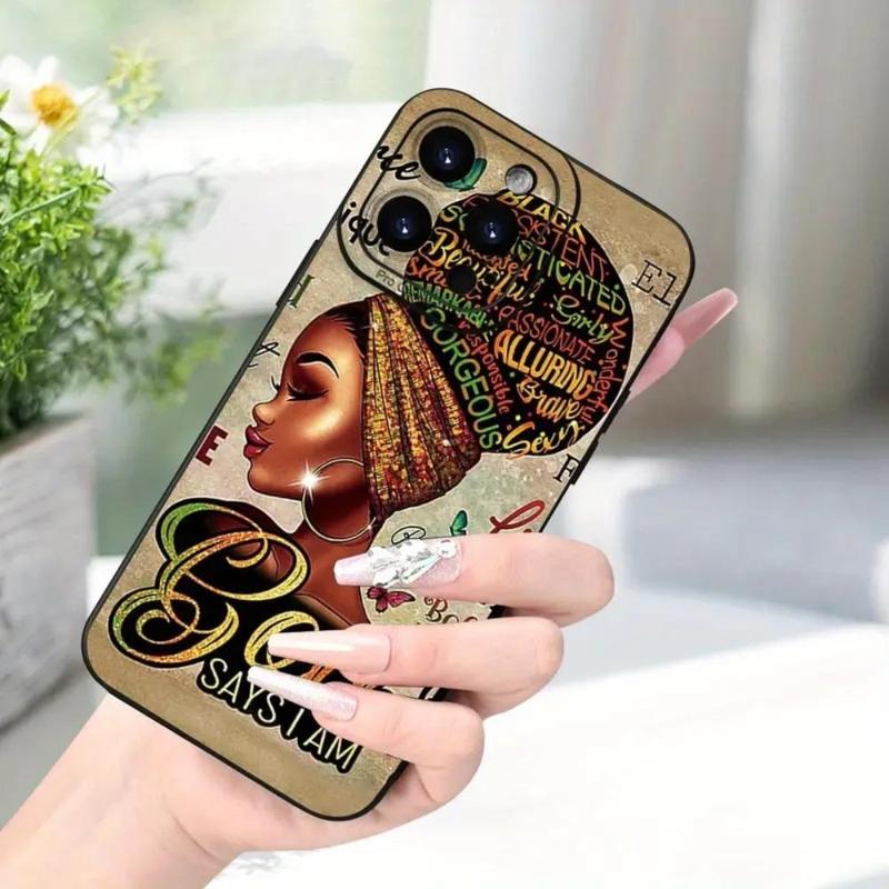 Vintage Girl Pattern Phone Case, Wear-resistant Anti-fall Decorative Phone Protector Cover, Phone Accessory Compatible With iPhone 11 12 13 14 15 Pro Max