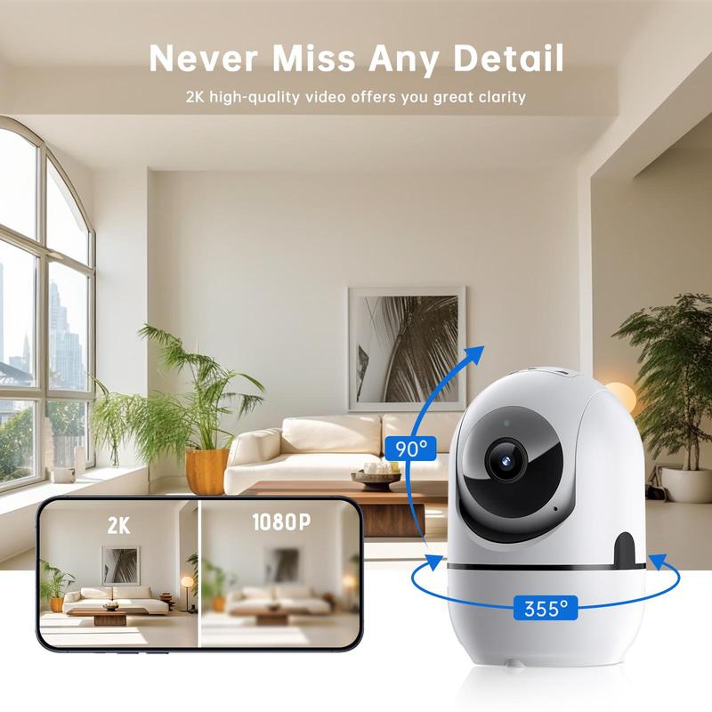 Indoor Security Camera 3MP - Pet Monitor with Night Vision, 2-Way Audio, and Motion Detection Alarm pet camera