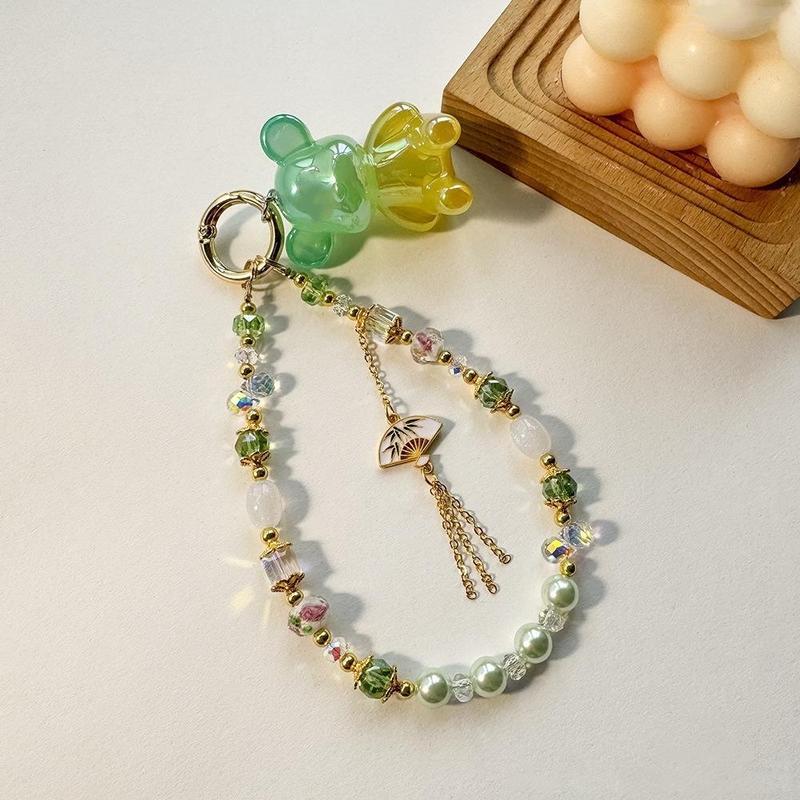 Cute Keychain Phone Charm, Beaded Phone Case Pendant, Phone Strap for Women & Girls, Fashion Phone Accessories for iPhone