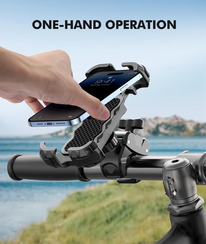 Zewdov Motorcycle Phone Mount, Upgrade Bike Phone Mount [Secure Protection], 360° Rotatable Phone Holder, Compatible with iPhone Samsung 4.7-6.7