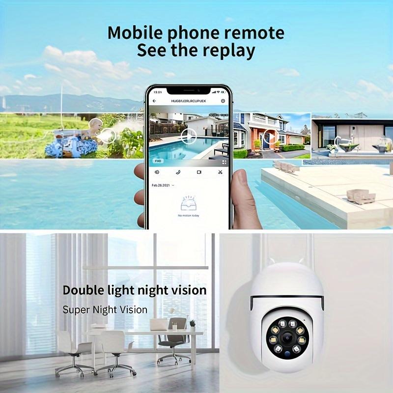 1080P HD Indoor Outdoor Security Camera with 2-Way Audio, WiFi Connectivity, Motion Tracking, Color Night Vision - Perfect for Youngsters & Pet Safety(without SD card)