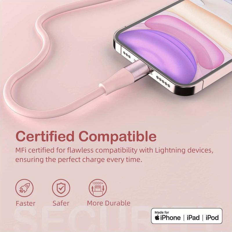 10FT USB-A for Lightning Charging Cable, Portable Charger Data Cable Compatible with iPhone 14 13 12ProMax 12Mini 11 Pro XS Max XR X 8 7 6Plus Phones