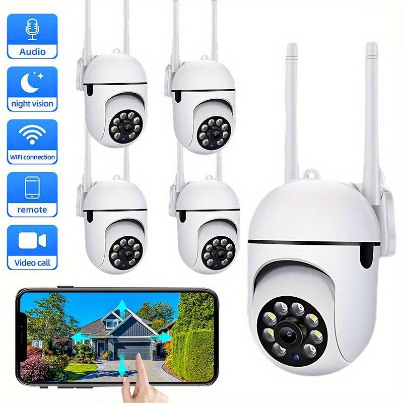 1080P HD Indoor Outdoor Security Camera with 2-Way Audio, WiFi Connectivity, Motion Tracking, Color Night Vision - Perfect for Youngsters & Pet Safety(without SD card)