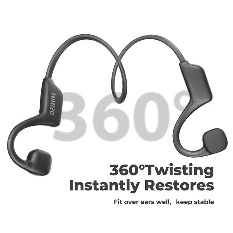 MINISO X60 Open Ear Wireless Headphone, Bone Conduction Running Headphones, Waterproof Wireless Conduction Earphones with Built-in Mic, Wireless Earbuds for Sports Home Office, Wireless Waterproof Headphones, Gaming Headset