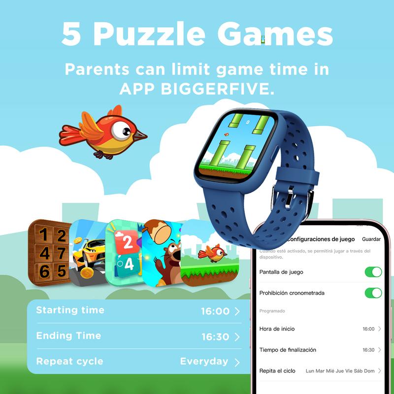 BIGGERFIVE Smart Watch for Kids No APP No Phone Needed, 1.8