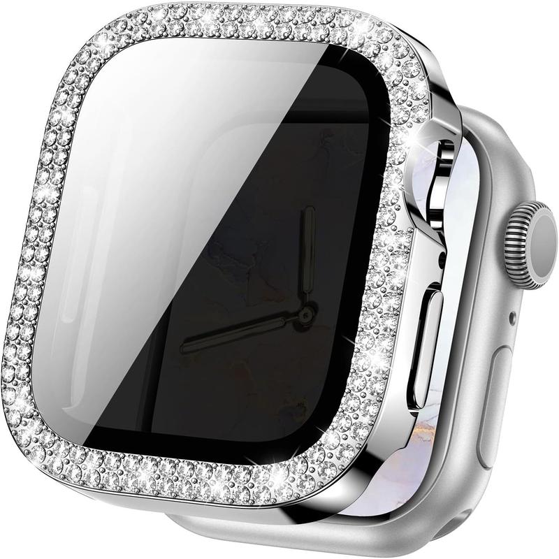 Goton Bling Screen Protector Compatible for Apple Watch Series 10 9 8 7 6 5 4 SE 2 41mm 44mm 40mm 45mm 46mm 42mm Case for Women, Glitter Diamond Rhinestone Face Cover for iWatch Accessories