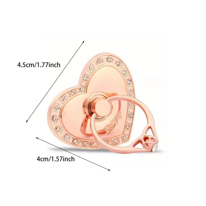 Creative Heart Shaped Phone Ring Holder, 360 Degree Rotatable Phone Back Finger Ring Holder, Universal Phone Holder Stand for iPhone Samsung Galaxy