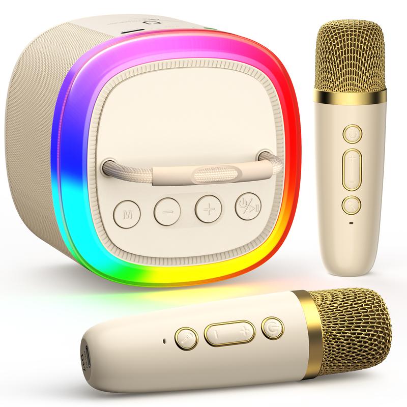 JYX D17 Mini Karaoke Machine with Wireless Microphones Mini Partybox