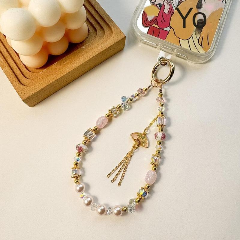 Cute Keychain Phone Charm, Beaded Phone Case Pendant, Phone Strap for Women & Girls, Fashion Phone Accessories for iPhone